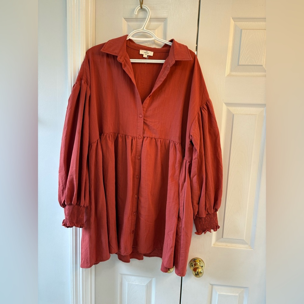 Women's Rust Button-Up dress